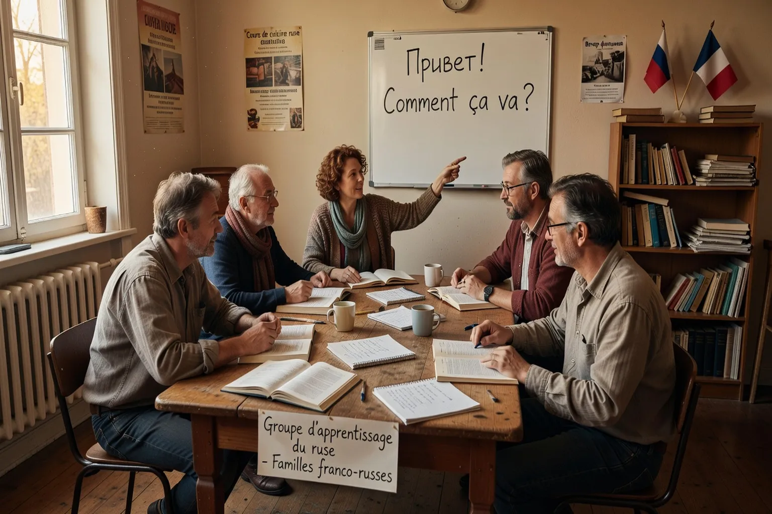 Cours de russe en petit groupe dans une salle associative à Toulouse