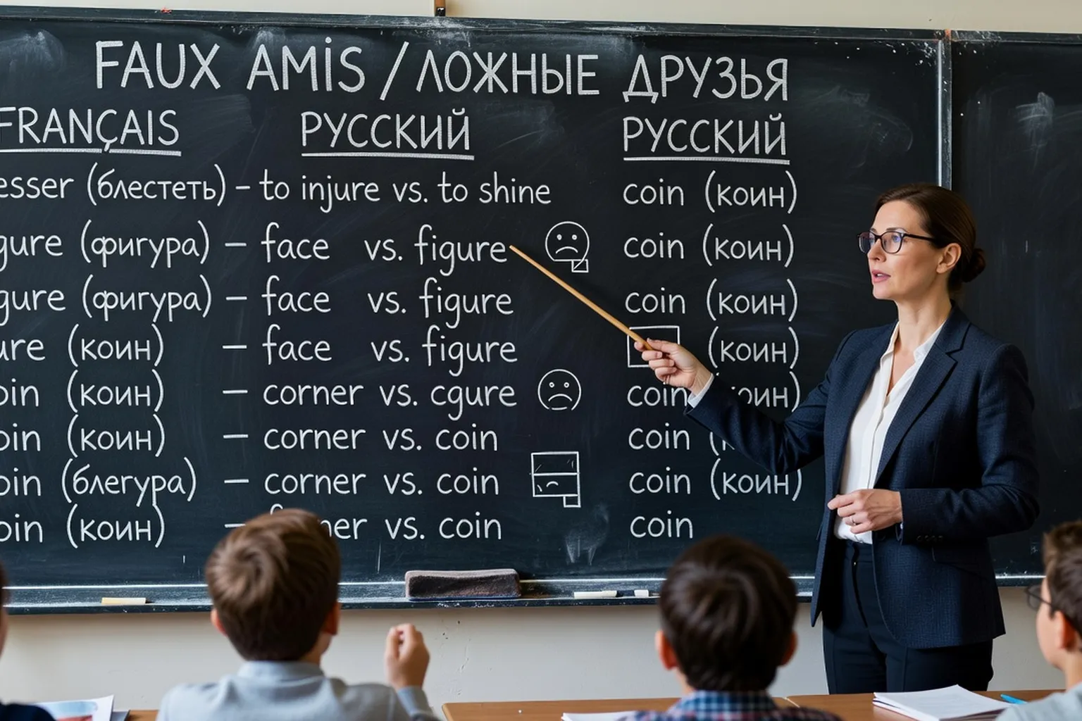 Étudiante annotant un texte russe avec déclinaisons de cas grammaticaux dans un cahier