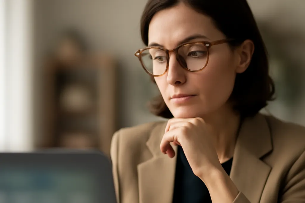 Professionnelle révisant le vocabulaire russe de son secteur avant un entretien d’embauche