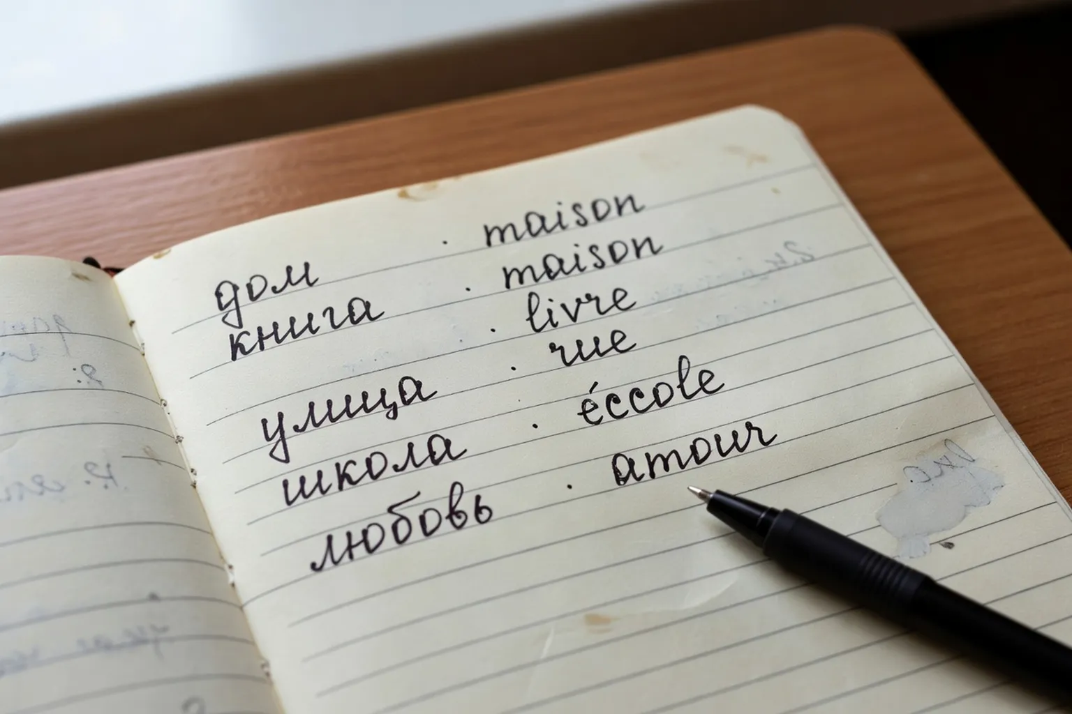 Famille franco-russe pratiquant le vocabulaire des vêtements ensemble à la maison