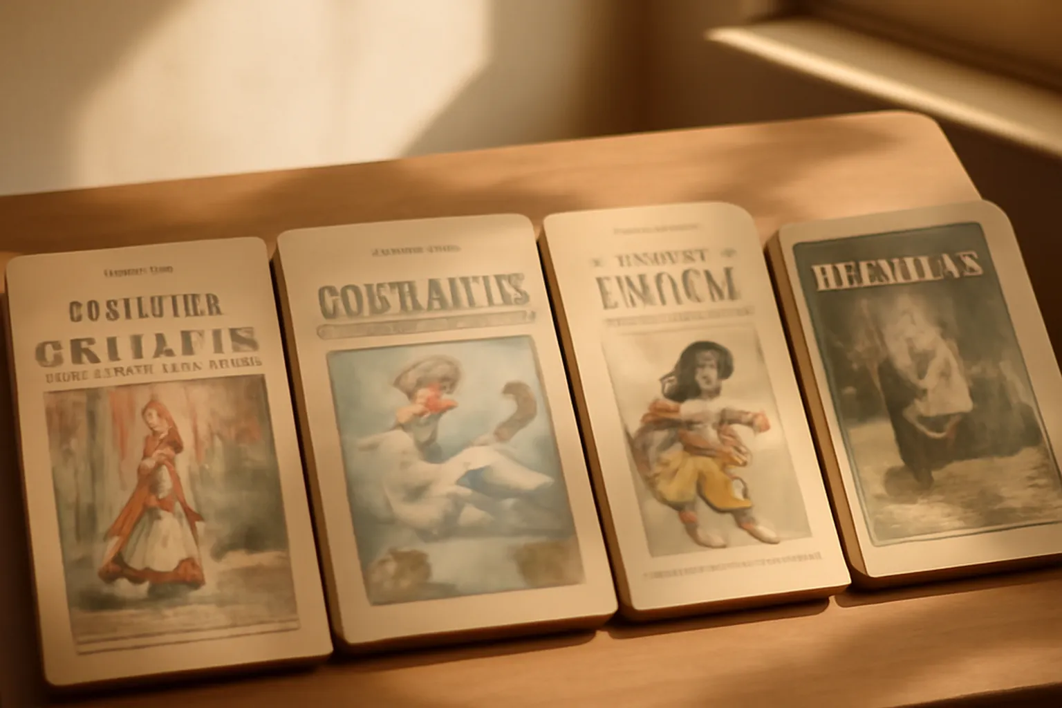 Famille franco-russe lisant ensemble un livre bilingue dans un salon