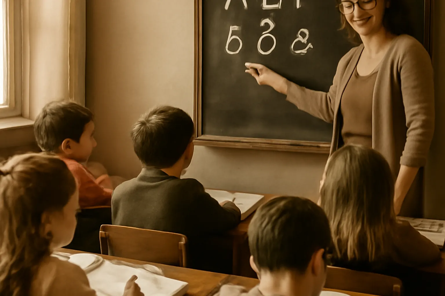 Salle de classe d une ecole russe du samedi en France avec tableau cyrillique