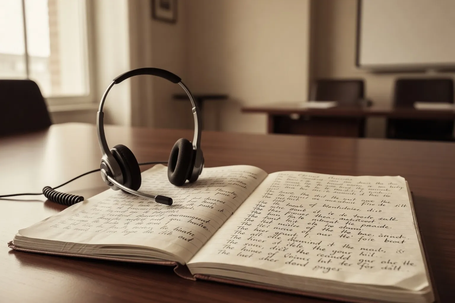 Bureau de traducteur avec dictionnaire bilingue et logiciel de TAO